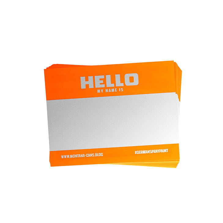 Sticker Hello my name is - NEON Orange